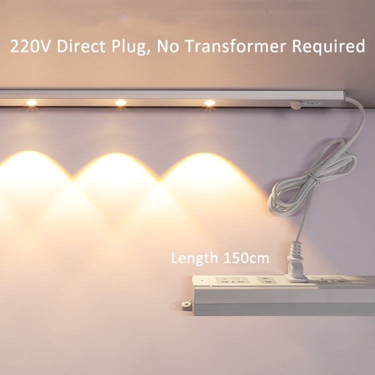 220V CN Plug Motion Sensor Wardrobe Cabinet Lamp LED Light Bar, Spec: Warm White 80cm - Sensor LED Lights by PMC TechLife | Online Shopping South Africa | PMC TechLife | Buy Now Pay Later Mobicred