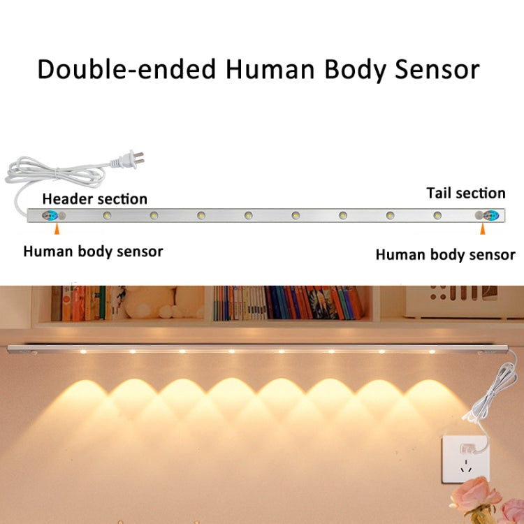 220V CN Plug Motion Sensor Wardrobe Cabinet Lamp LED Light Bar, Spec: Warm White 40cm - Sensor LED Lights by PMC TechLife | Online Shopping South Africa | PMC TechLife | Buy Now Pay Later Mobicred