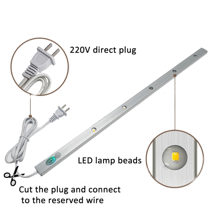 220V CN Plug Motion Sensor Wardrobe Cabinet Lamp LED Light Bar, Spec: Warm White 80cm - Sensor LED Lights by PMC TechLife | Online Shopping South Africa | PMC TechLife | Buy Now Pay Later Mobicred