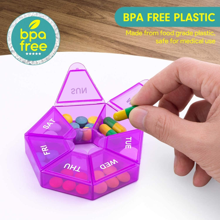 2pcs Portable Transparent Moisture-Proof Weekly 7-grids Pill Storage Box(White) - free shipping - PMC TechLife - Order now!