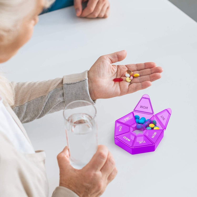 2pcs Portable Transparent Moisture-Proof Weekly 7-grids Pill Storage Box(White) - free shipping - PMC TechLife - Order now!