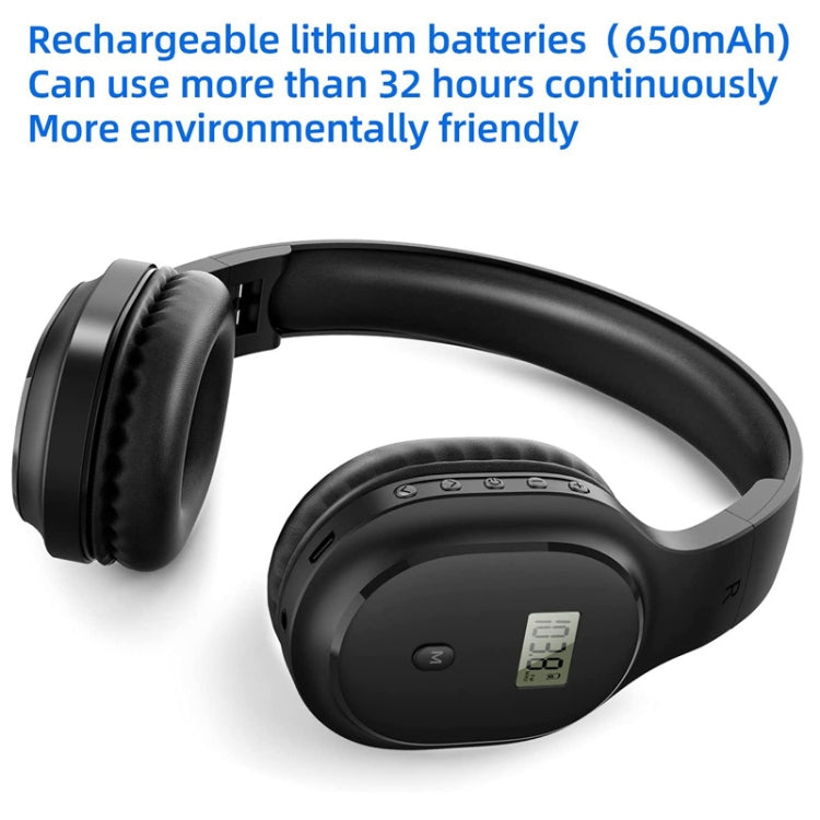 A8 Charging Version Portable Digital Display FM Headphone(Black) - Radio Player by PMC TechLife | Online Shopping South Africa | PMC TechLife | Buy Now Pay Later Mobicred