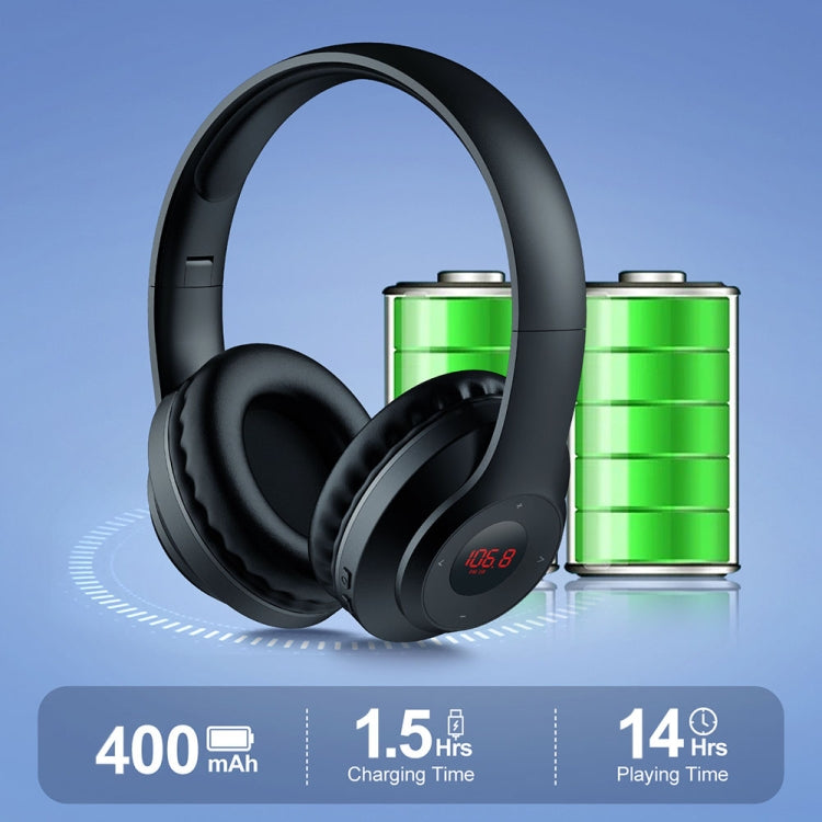 X5 Portable Digital Display Folding Headset FM Radio Headphones, Color: Charging Black - Radio Player by PMC TechLife | Online Shopping South Africa | PMC TechLife | Buy Now Pay Later Mobicred