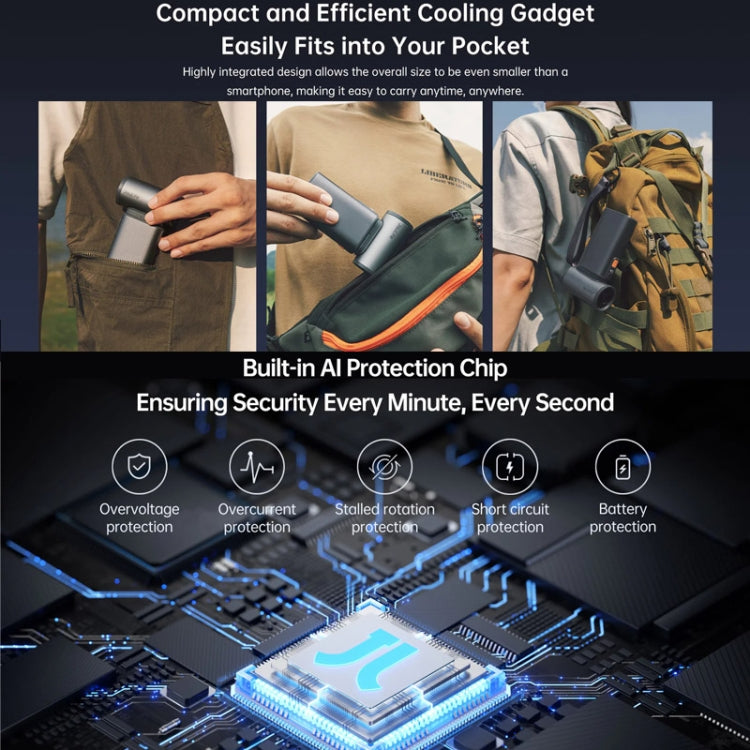 JisuLife FA55 Handheld Portable Small Fan Mini Rechargeable Electric Fan(Brown) - free shipping - PMC TechLife - Order now!