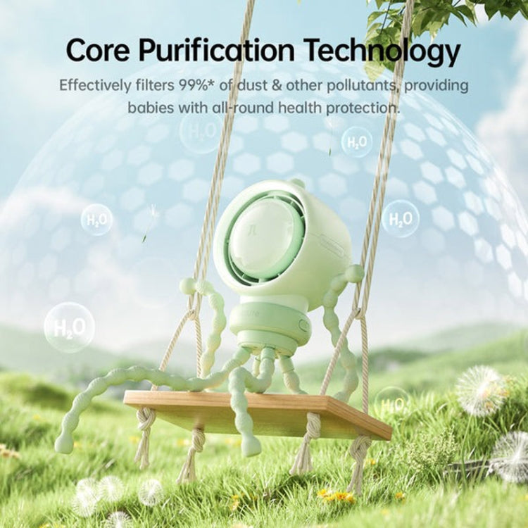 JisuLife Stroller Fan Life2S High Speed Energy Saving Stroller Mini Fan Octopus Bladeless Swingable Head Air Purifying Fan(Brown) - free shipping - PMC TechLife - Order now!