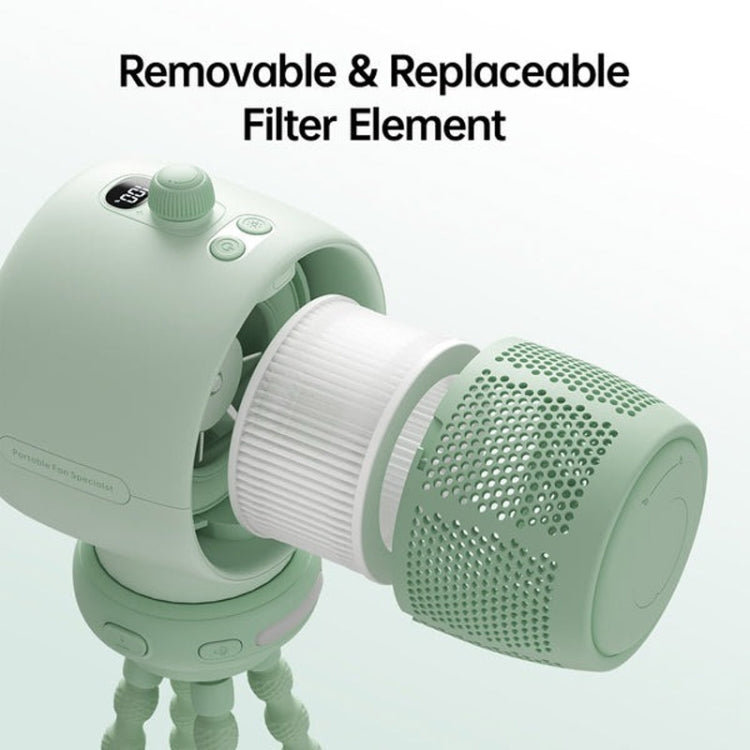 JisuLife Stroller Fan Life2S High Speed Energy Saving Stroller Mini Fan Octopus Bladeless Swingable Head Air Purifying Fan(Brown) - free shipping - PMC TechLife - Order now!