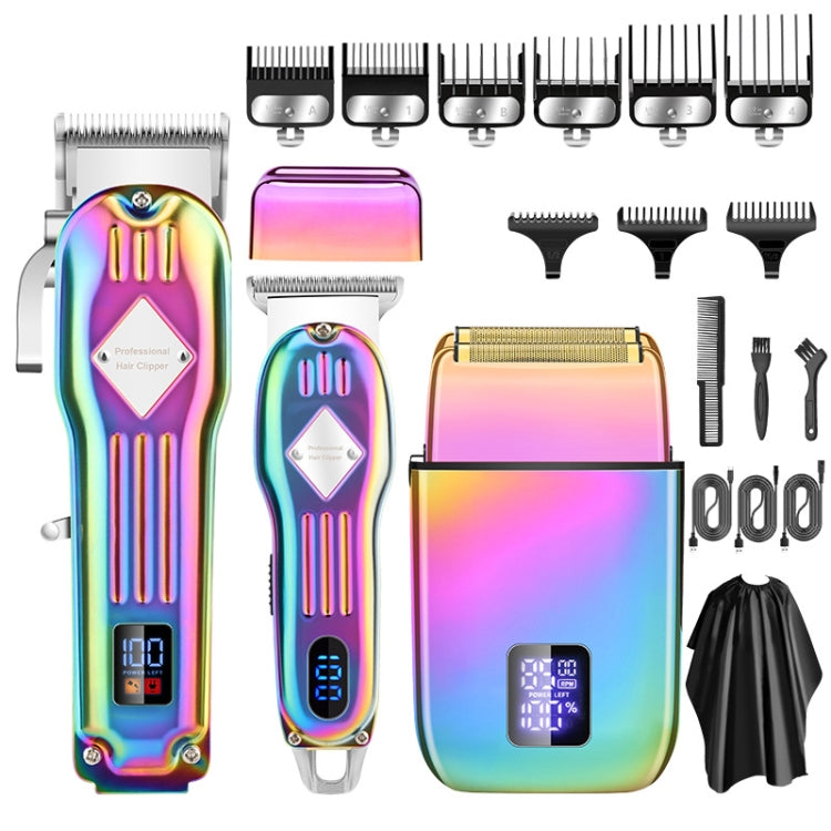 3pcs /Set Men Home Hair Salon High-power Hair Clipper(Colorful) - free shipping - PMC TechLife - Order now!