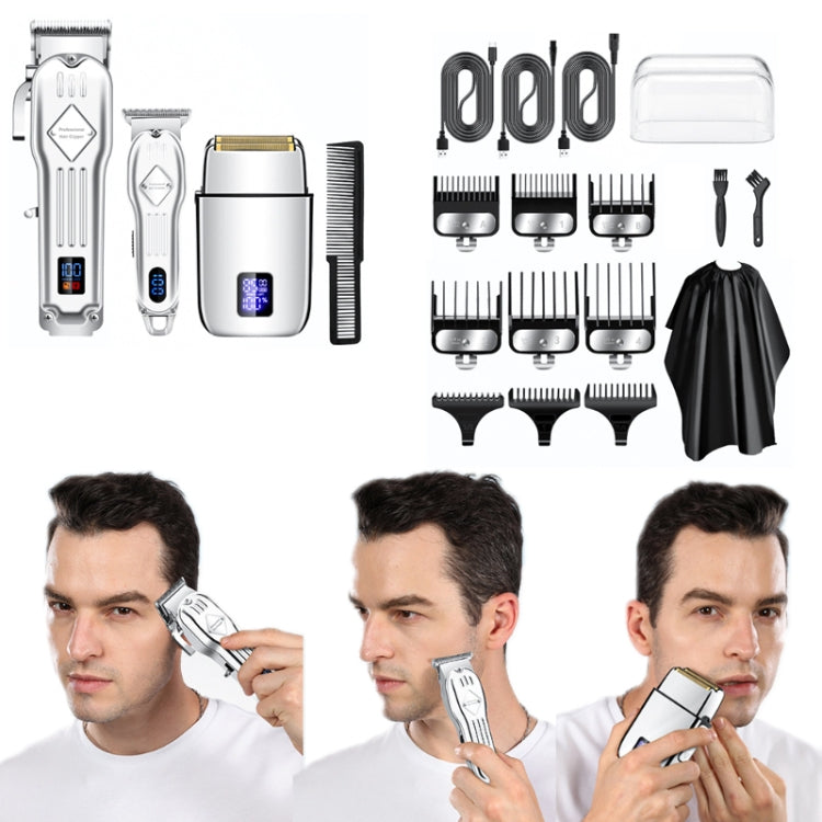 3pcs /Set Men Home Hair Salon High-power Hair Clipper(Colorful) - free shipping - PMC TechLife - Order now!