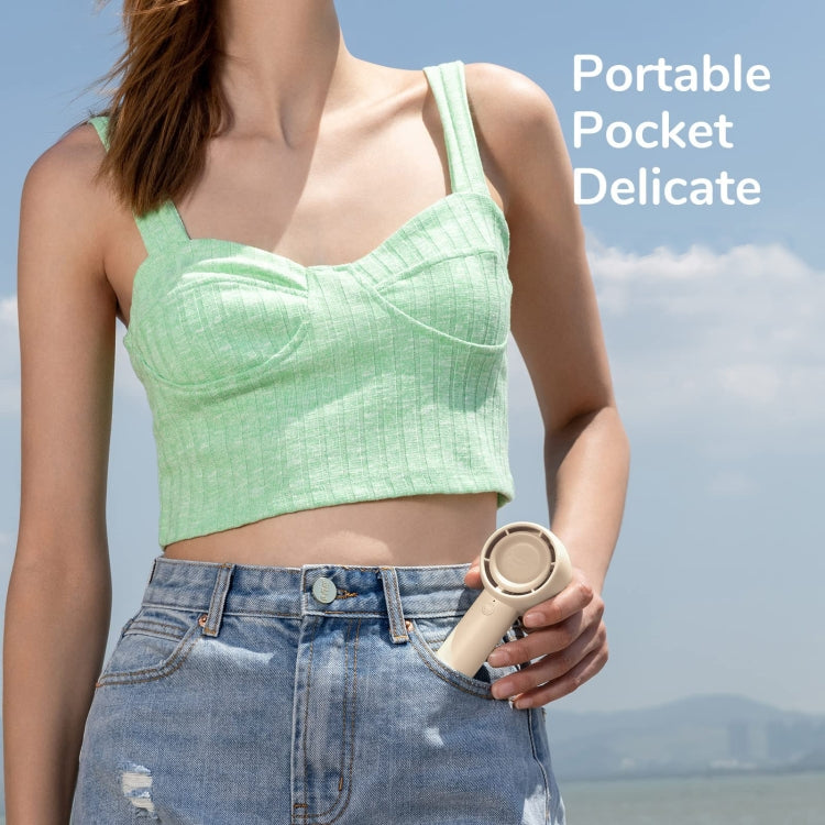 JisuLife FA42 Handheld Portable Small Rechargeable Turbo Fan, Color: Brown 4500mAh - Electric Fans by JisuLife | Online Shopping South Africa | PMC TechLife | Buy Now Pay Later Mobicred
