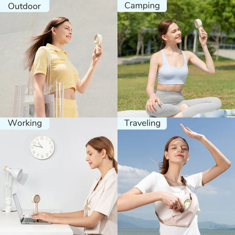 JisuLife FA42 Handheld Portable Small Rechargeable Turbo Fan, Color: Brown 4500mAh - Electric Fans by JisuLife | Online Shopping South Africa | PMC TechLife | Buy Now Pay Later Mobicred