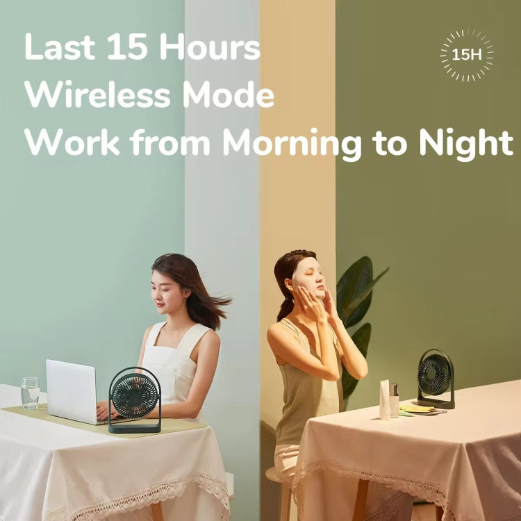 JisuLife FA19 4000mAh Wireless Rechargeable Desktop Mini Fan Silent Portable Fan(White) - free shipping - PMC TechLife - Order now!