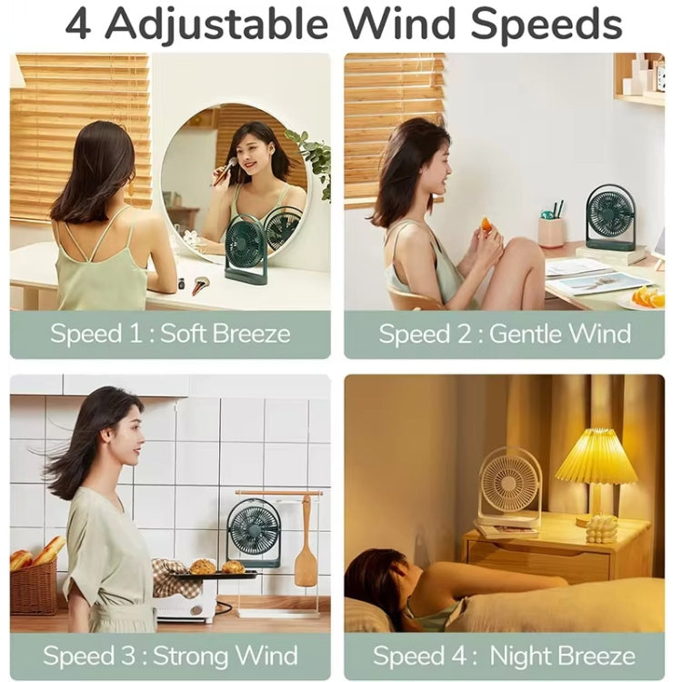 JisuLife FA19 4000mAh Wireless Rechargeable Desktop Mini Fan Silent Portable Fan(White) - free shipping - PMC TechLife - Order now!