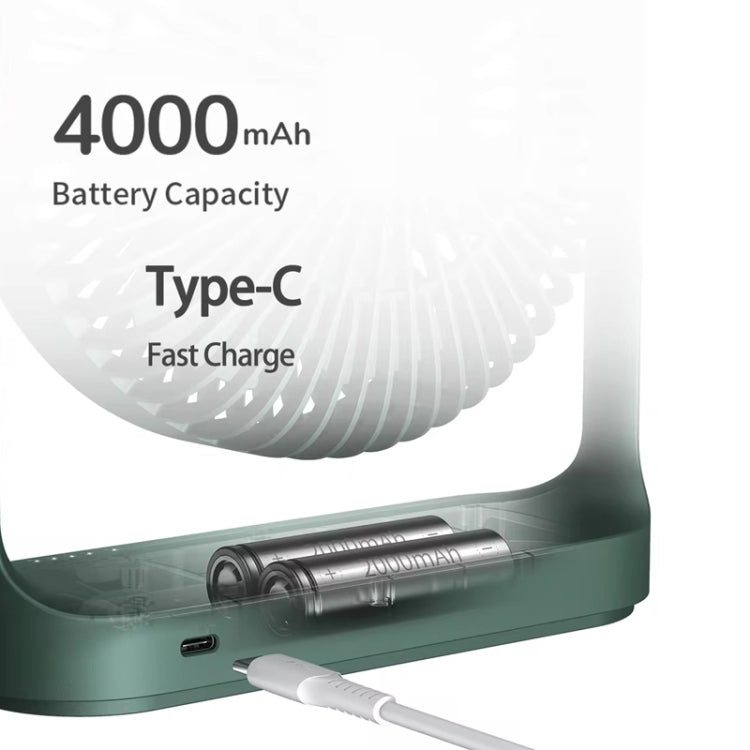 JisuLife FA19 4000mAh Wireless Rechargeable Desktop Mini Fan Silent Portable Fan(White) - free shipping - PMC TechLife - Order now!