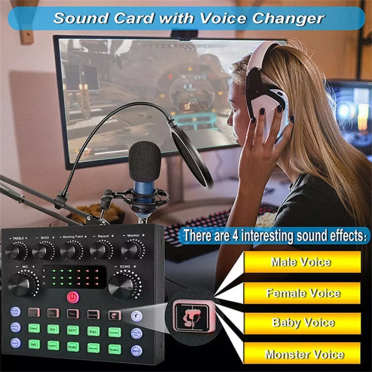 V8S Audio Mixer Live Voice Changer External Sound Card, Color: Black Triangle Set - Live Sound Effects Processors by PMC TechLife | Online Shopping South Africa | PMC TechLife | Buy Now Pay Later Mobicred