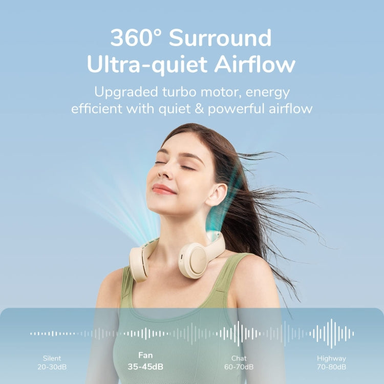 JisuLife FA31 USB Rechargeable Hanging Neck Mini Fan Bladeless Cooling Outdoor High Wind Power Electric Fan(Mint Green) - free shipping - PMC TechLife - Order now!