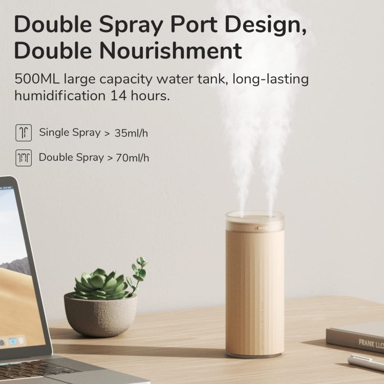 JisuLife HU16 Desktop Dual Mist Ports Humidifier, Color: White Rechargeable - free shipping - PMC TechLife - Order now!