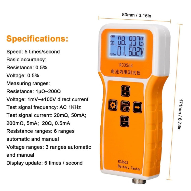 High-Precision Battery Voltage Internal Resistance Tester, Specifications: Host+Probe - Battery & Resistance Tester by PMC TechLife | Online Shopping South Africa | PMC TechLife | Buy Now Pay Later Mobicred