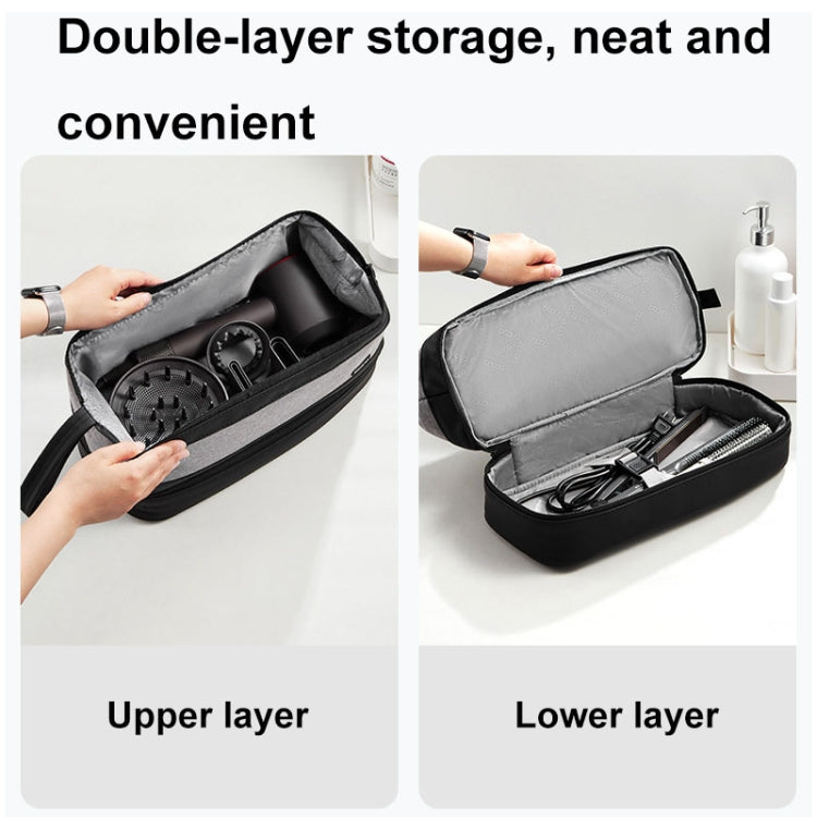 For Dyson Baona BN-DS005 Large-capacity Double-layer Hair Dryer Curling Iron Storage Bag(Black) - For Dyson Accessories by Baona | Online Shopping South Africa | PMC TechLife | Buy Now Pay Later Mobicred