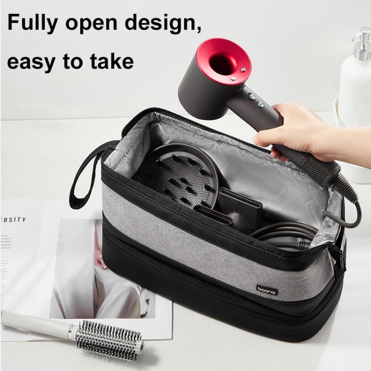 For Dyson Baona BN-DS005 Large-capacity Double-layer Hair Dryer Curling Iron Storage Bag(Gray) - For Dyson Accessories by Baona | Online Shopping South Africa | PMC TechLife | Buy Now Pay Later Mobicred