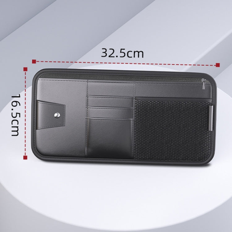 Car Sun Visor Card Glasses Holder Zipper Storage Bag(Gray) - Sunglasses & Glasses Clips by PMC Jewellery | Online Shopping South Africa | PMC Jewellery | Buy Now Pay Later Mobicred