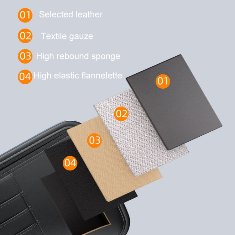 Car Sun Visor Card Glasses Holder Zipper Storage Bag(Red) - Sunglasses & Glasses Clips by PMC Jewellery | Online Shopping South Africa | PMC Jewellery | Buy Now Pay Later Mobicred