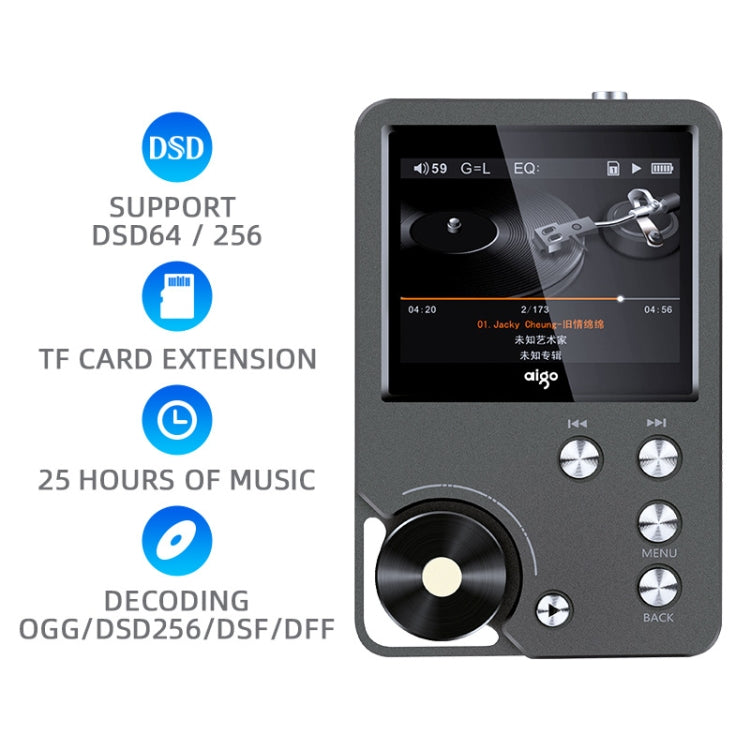 With 128GB TF Card HIFI Lossless DSD256 Music Player Sports MP3(Silver Gray) - MP3 Player by PMC TechLife | Online Shopping South Africa | PMC TechLife | Buy Now Pay Later Mobicred