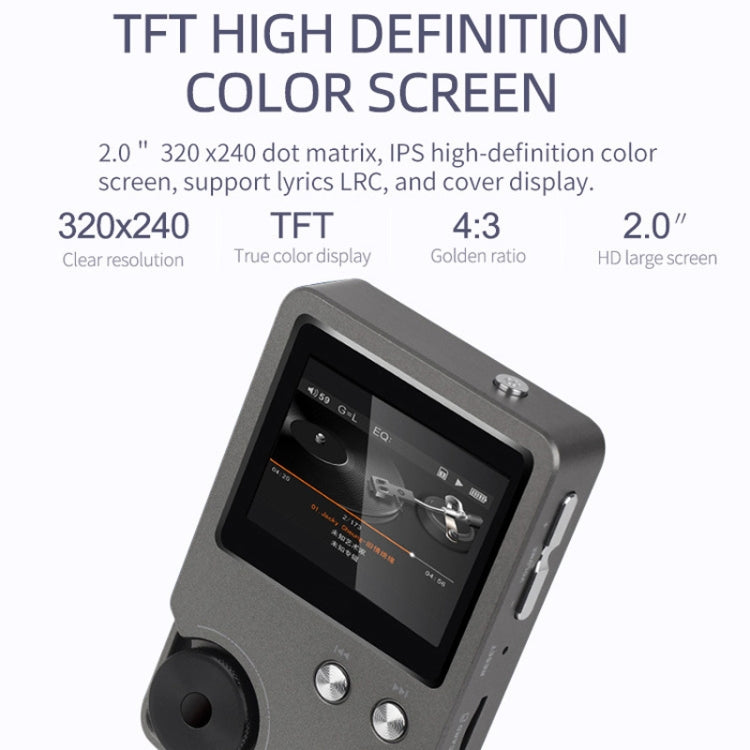 With 128GB TF Card HIFI Lossless DSD256 Music Player Sports MP3(Silver Gray) - MP3 Player by PMC TechLife | Online Shopping South Africa | PMC TechLife | Buy Now Pay Later Mobicred