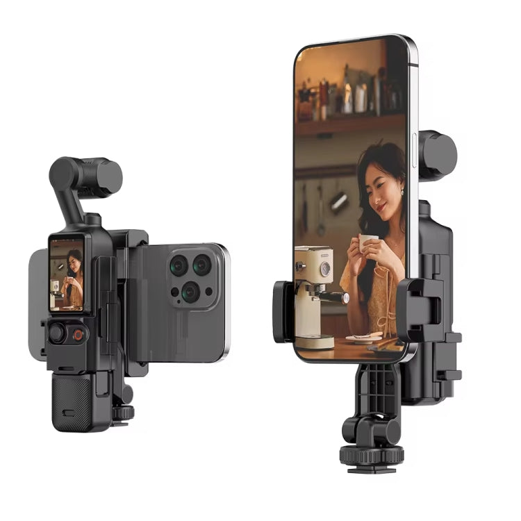 For DJI Osmo Pocket 3 Phone Holder Expansion Bracket With 3 Cold Shoe Port(Black) - free shipping - PMC TechLife - Order now!