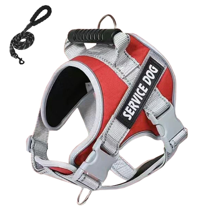Large Dog Explosion Proof Punch Chest Harness Dog Travelling Leash, Style: Red+2m Round Rope(M) - Leashes & Chest Strap by PMC TechLife | Online Shopping South Africa | PMC TechLife | Buy Now Pay Later Mobicred