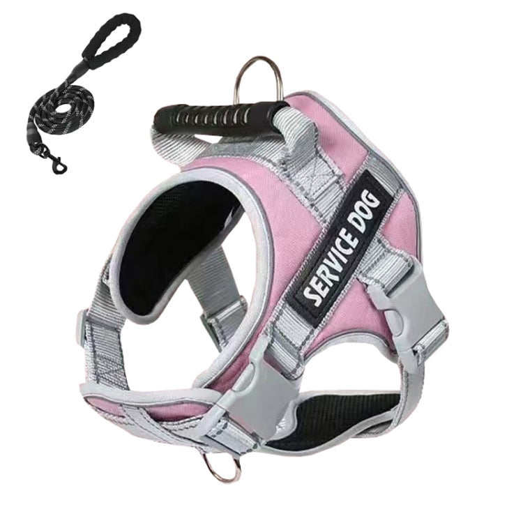 Large Dog Explosion Proof Punch Chest Harness Dog Travelling Leash, Style: Pink+2m Round Rope(XXL) - Leashes & Chest Strap by PMC TechLife | Online Shopping South Africa | PMC TechLife | Buy Now Pay Later Mobicred