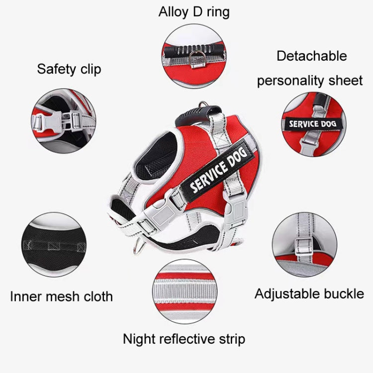 Large Dog Explosion Proof Punch Chest Harness Dog Travelling Leash, Style: Black+1.5m Round Rope(XXL) - Leashes & Chest Strap by PMC TechLife | Online Shopping South Africa | PMC TechLife | Buy Now Pay Later Mobicred