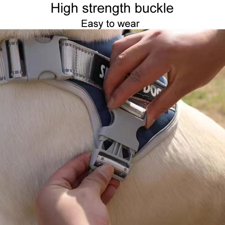 Large Dog Explosion Proof Punch Chest Harness Dog Travelling Leash, Style: Red+2m Round Rope(XL) - Leashes & Chest Strap by PMC TechLife | Online Shopping South Africa | PMC TechLife | Buy Now Pay Later Mobicred