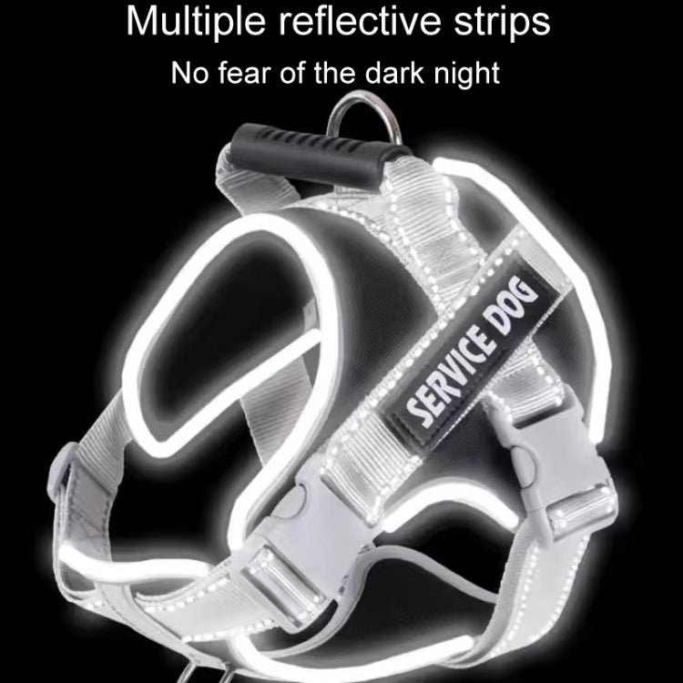 Large Dog Explosion Proof Punch Chest Harness Dog Travelling Leash, Style: Black+2m Round Rope(XL) - Leashes & Chest Strap by PMC TechLife | Online Shopping South Africa | PMC TechLife | Buy Now Pay Later Mobicred