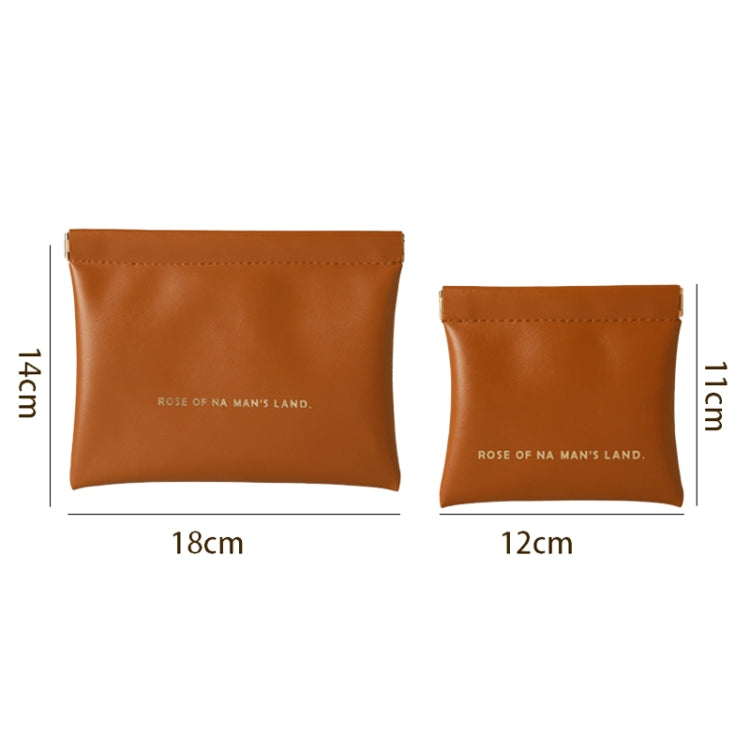 2pcs /Set PU Data Cable Earphone Storage Bag Mini Portable Lipstick Pouch Coin Purse, Size: Large+Small(Brown) - Other Case by PMC Jewellery | Online Shopping South Africa | PMC Jewellery | Buy Now Pay Later Mobicred