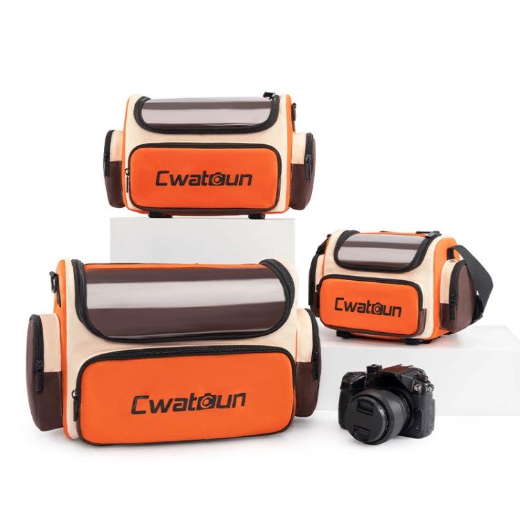 Cwatcun D121 Shoulder Crossbody Camera Bag Colorful Large Capacity Waterproof Digital Photography Bag, Color: Medium Orange Red - free shipping - PMC TechLife - Order now!