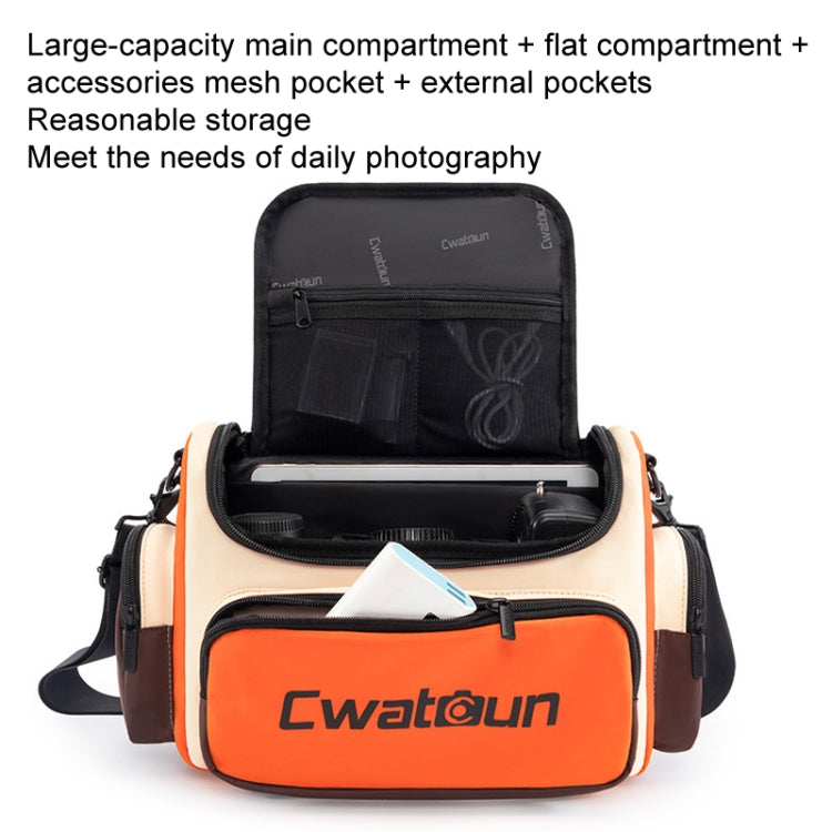 Cwatcun D121 Shoulder Crossbody Camera Bag Colorful Large Capacity Waterproof Digital Photography Bag, Color: Small Orange Red - free shipping - PMC TechLife - Order now!