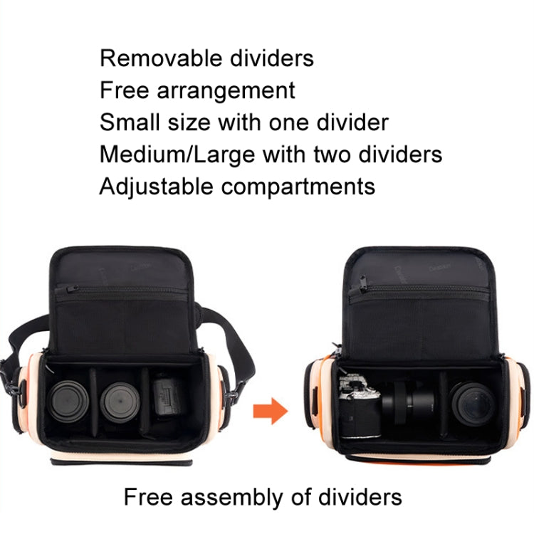 Cwatcun D121 Shoulder Crossbody Camera Bag Colorful Large Capacity Waterproof Digital Photography Bag, Color: Medium Orange Red - free shipping - PMC TechLife - Order now!