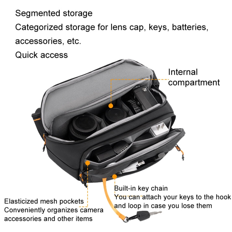 Cwatcun D133 Camera Chest Bag Multi-functional Handheld Slanting Cross Shoulder Camera Casual Bag, Color: Large Black - free shipping - PMC TechLife - Order now!
