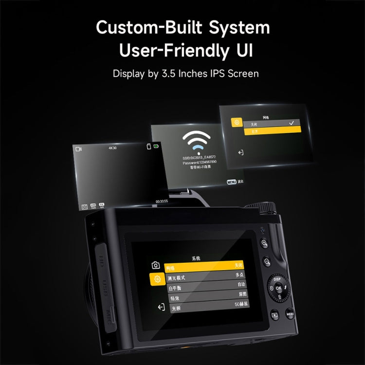 DC-201S 5K/30FPS 3.5-Inch 16X Six-Axis Anti-Shake HD Digital Camera With UV Lens(EU Plug) - free shipping - PMC TechLife - Order now!