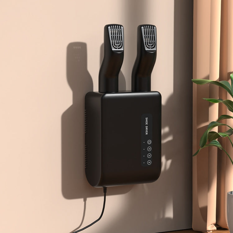140W Boot Dryer Wall Mounted Shoes Warmer Heater, 3 Gear Timing, 360 Degree Rotating Air Outlet EU Plug(Black) - free shipping - PMC TechLife - Order now!