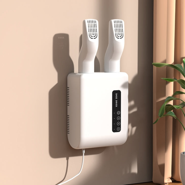140W Boot Dryer Wall Mounted Shoes Warmer Heater, 3 Gear Timing, 360 Degree Rotating Air Outlet UK Plug(White) - free shipping - PMC TechLife - Order now!