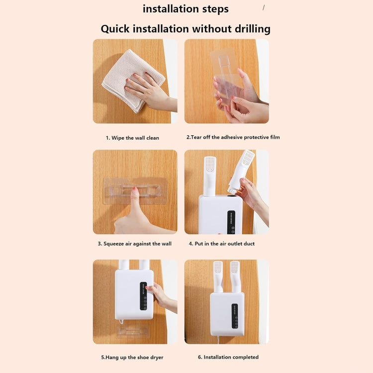 140W Boot Dryer Wall Mounted Shoes Warmer Heater, 3 Gear Timing, 360 Degree Rotating Air Outlet UK Plug(Black) - free shipping - PMC TechLife - Order now!