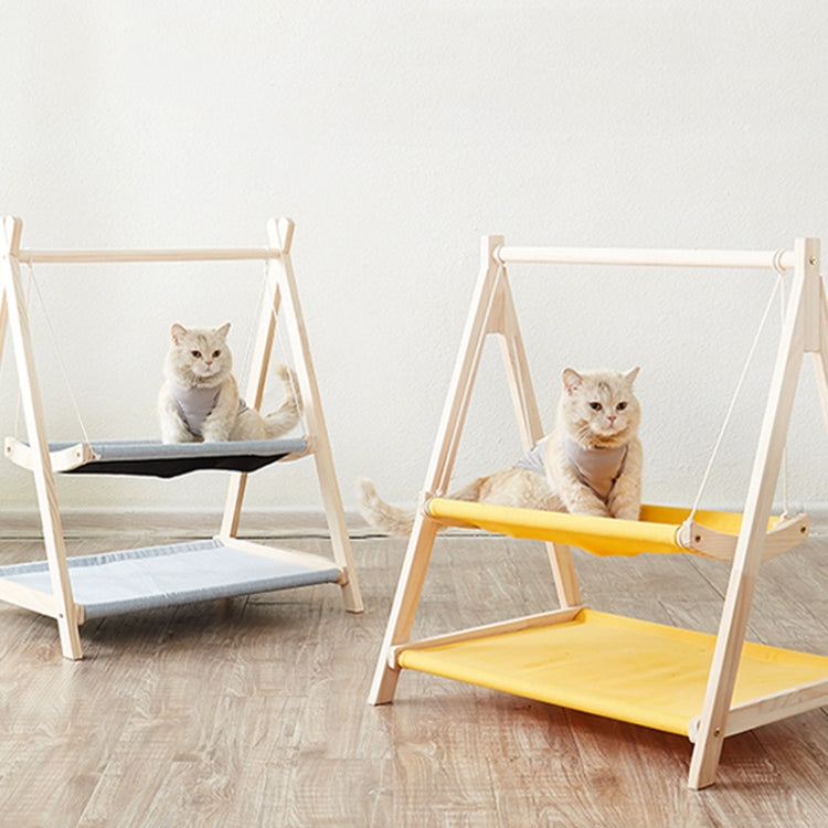 Solid Wood Cat Double-Layer Hammock Universal Cat Bed Washable Kitten Swing, Spec: Cloth Mat - Hammock by PMC TechLife | Online Shopping South Africa | PMC TechLife | Buy Now Pay Later Mobicred