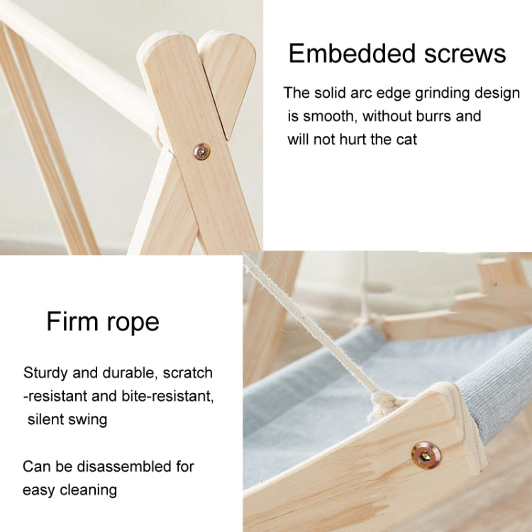 Solid Wood Cat Double-Layer Hammock Universal Cat Bed Washable Kitten Swing, Spec: Cloth Mat - Hammock by PMC TechLife | Online Shopping South Africa | PMC TechLife | Buy Now Pay Later Mobicred