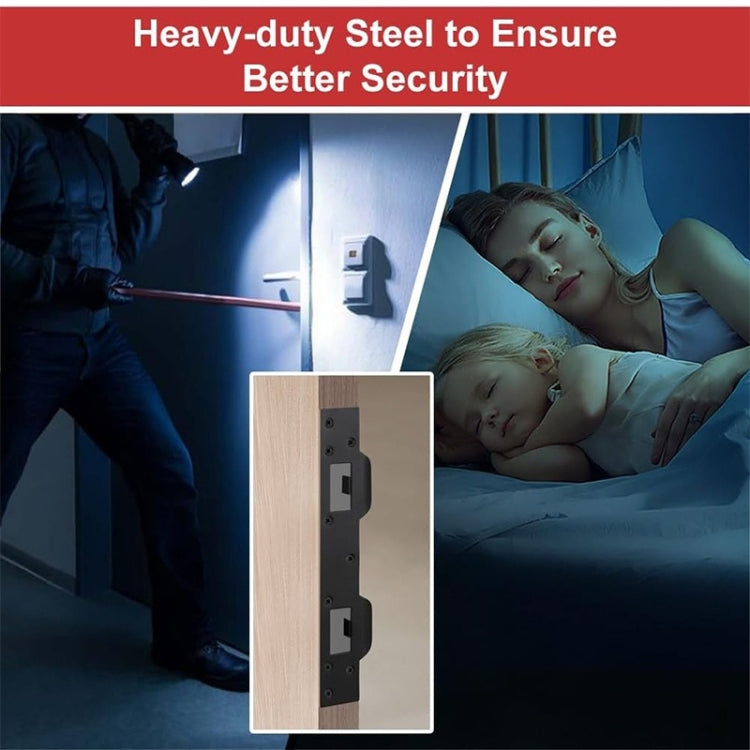 Heavy Duty Metal Latch Plate for Exterior Interior Door Double Hole Reinforcement Striker Plates(Black) - Door Locks & Cabinet Locks by PMc TechLife | Online Shopping South Africa | PMc TechLife | Buy Now Pay Later Mobicred