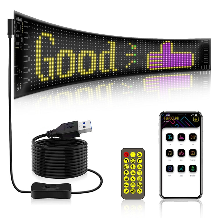 9.2x37.4cm（16 x 64 LEDs） Car Flexible Display Advertising Screen APP Bluetooth Smart Screen - free shipping - PMC Jewellery - Order now!