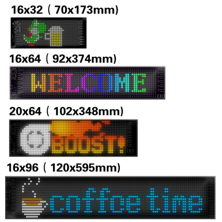 7x17.3cm（16 x 32 LEDs) Car Flexible Display Advertising Screen APP Bluetooth Smart Screen - free shipping - PMC Jewellery - Order now!