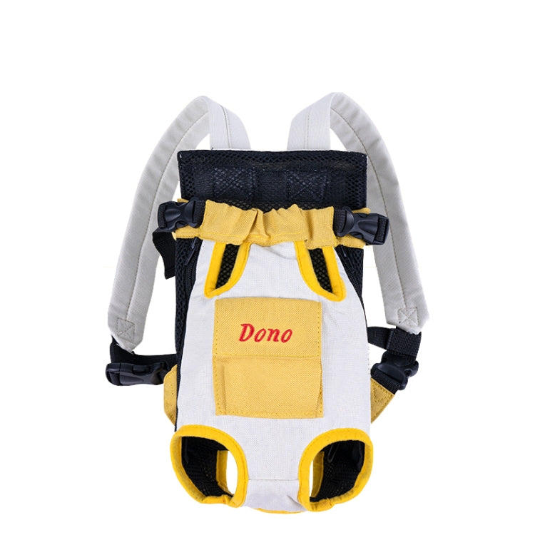 DONO Pet Four-legged Bag Outdoor Carrying Bag Breathable Backpack, Size: L(Yellow White) - Pet Bags by DONO | Online Shopping South Africa | PMC TechLife | Buy Now Pay Later Mobicred