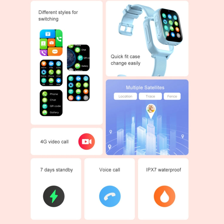 K26H  4G Kids Phone Watch With 1.83-inch Touch Screen Front Camera SOS GPS Location(Blue) - Smart Watches by PMC TechLife | Online Shopping South Africa | PMC TechLife | Buy Now Pay Later Mobicred