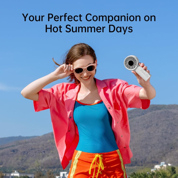 JisuLife Life4 Handheld Portable Small Rechargeable Fan, Battery Capacity: 5000mAh Pink - free shipping - PMC Jewellery - Order now!